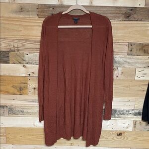 Halogen size Large Rust Color Lightweight Soft Stretchy Open-Front Cardigan